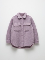 Куртка-рубашка из искусственного меха для девочек (зеленый, 140) Sela  фото, kupilegko.ru